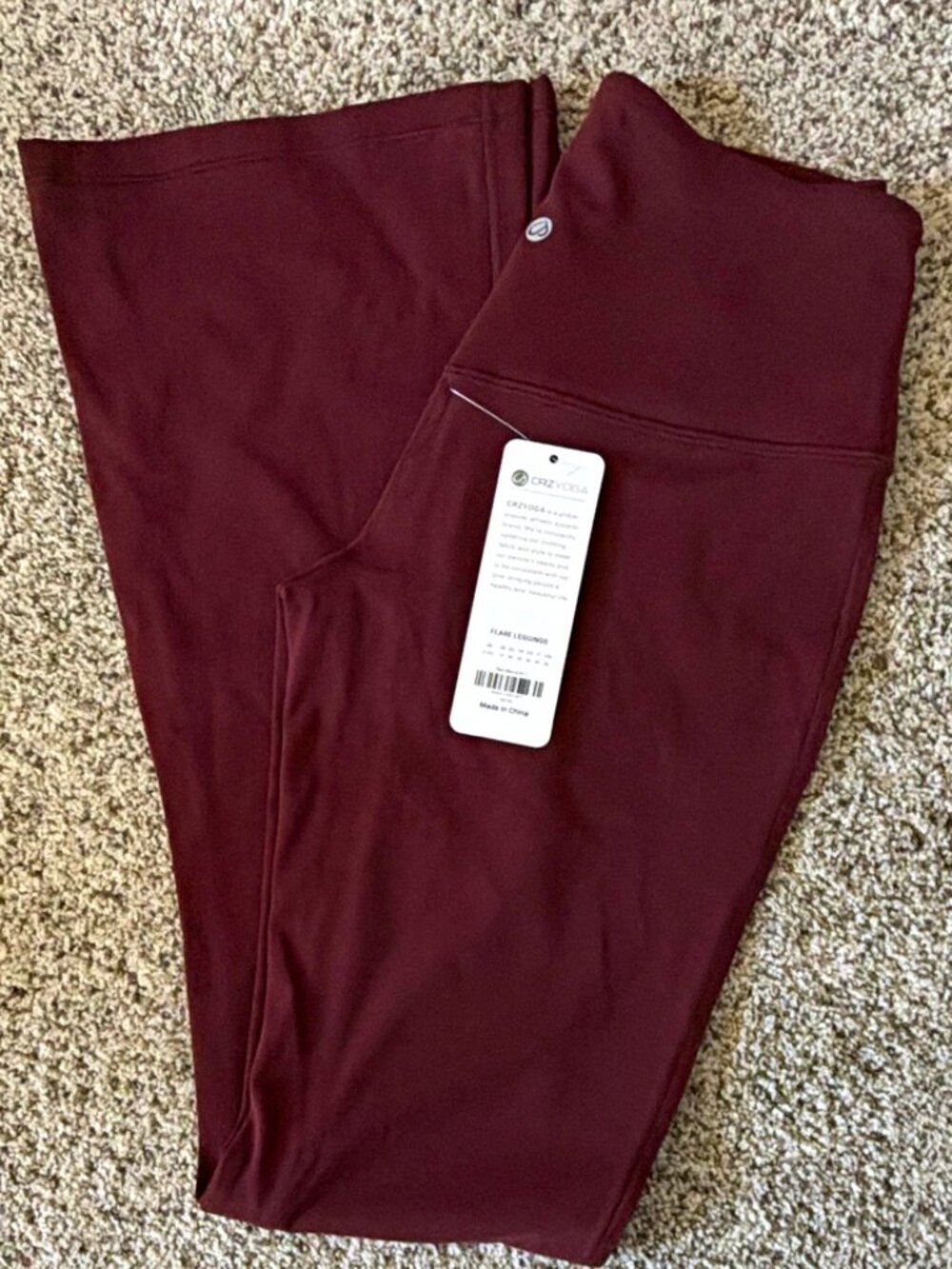 CRZ YOGA Butterluxe Burgundy Red High Rise Ankle Yoga Leggings Womens Size